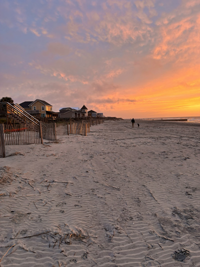 Folly Beach Orange Sky near Chastains Cottages